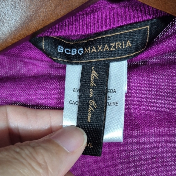 Open Drape Fuchia Shawl Cardigan, Flawed But Stunning, Silk And Cashmere Blend - Picture 2 of 11